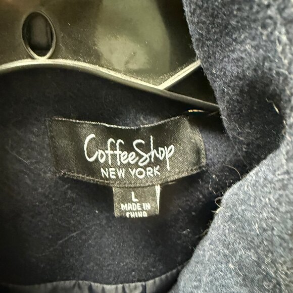 CoffeeShop Emmalise Faux Fur Lined Hood Wool Toggle Coat, Size Large, Navy - Picture 8 of 14